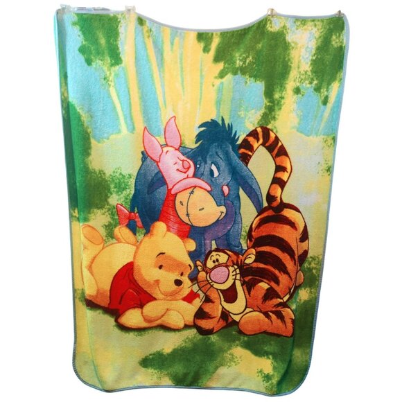 Vintage Winnie The Pooh & Friends Fleece Throw Blanket 50x70 Inches - Picture 2 of 5
